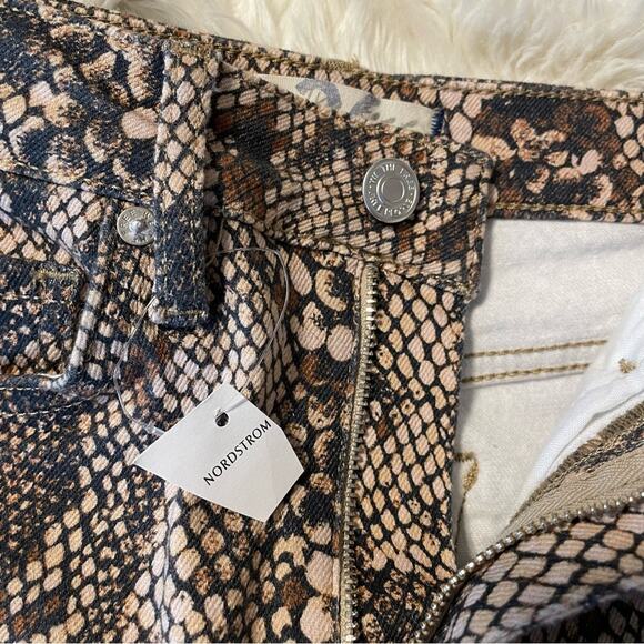 Free People Two Faced Snakeskin Python print skinny jeans Jeggings ankle 26 new - Picture 7 of 15